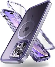 [SUPCASE] Unicorn Beetle Edge Mag Case for iPhone 14 Pro Max 6.7", Compatible with MagSafe Slim Frame Clear Protective Case with Built-in Screen Protector (Mauve)