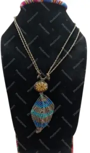 Unisex Necklace Woven Macramé Thread K'intu Leaf Andean Spiritual Amulet