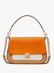 Phoebe Colorblock Refined Grain Leather Flap Crossbody