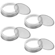4 Pcs Mason Jar Lid Stainless Steel Mesh Cover Cap Sprouting Strainer Fine