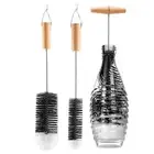 3PCS Beechwood Handle Soda Stream Bottle Brush Cleaning Brush Jars Cleaner