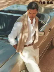 Reiss White Ruban Linen Button-Through Shirt (T44653) | $195