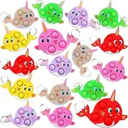 24 Packs Whales Bulk Mini Pop Fidget Keychain,Boys and Girls Kids Birthday Party Favors Supplies Classroom Students Bubble Prize