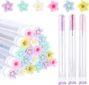 SenRocc 20Pcs Mascara Wands Tube Set Reusable Lash Brush Rose Flower Tube Eyelash Brush Tubes Spoolies Lash Extension Brushes Applicators Makeup Tools（5-petal-MIX）