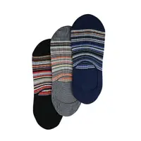 在飛比找momo購物網優惠-【Paul Smith】經典多色條紋棉質混紡船型襪三件裝(黑