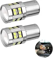 2PCS P21W Led Bulb Aluminum Alloy Led Reverse Light Bulbs White P21W Led Super Bright for Reverse Light Brake Turn Signal Interior Light Auto Backup Rear Fog Lamp Stop Tail Position Bulbs (42×18×18mm)