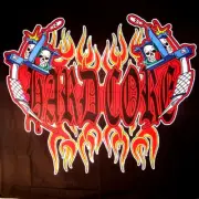 HARDCORE TATTOO GUN WALL BANNER WB202 tapestry skin art