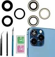 3pcs/Set 13 Pro Rear Back Camera Glass Lens Replacement for iPhone 13 Pro for iPhone 13 Pro Max Camera Glass Lens Max Sapphire with Adhesive Preinstalled + Replacement Repair Tool kit Set