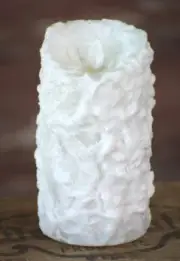Bumpy White Moving Flame Timer LED Candle 3”x6” New