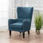 Salerno Dark Blue Fabric high back Wing Chair WingBack ArmChair