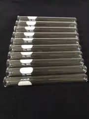 Lot of 10 Vintage Pyrex No. 9800 Test Tubes 5 3/4" Long, Holds 30 ml Water