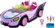 Monster High Ghoul Mobile Toy Car, Purple & Spiderweb Convertible with Pet,
