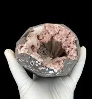 Natural Scolecite with Stilbite In Heulandite Geode Minerals -#E748