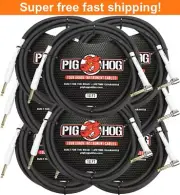 8 Pack Pig Hog PH10R 10ft Right Angle 8mm 1/4"-1/4" Inst Cable - New