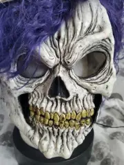 Fearsome Faces Easter Unlimited Halloween Skull With Wig Mask Fun World New Tag