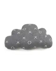 Heart & Kisses Grey Cloud Cushion Nursery Kids Bedroom Novelty Cushion Decor