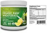 Dr Berg Raw Wheatgrass Juice Powder 60 Servings, Certified Organic Wheatgrass
