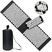Massage Cushion Upgrade Long Nonslip Acupressure Cushion Massage Mat applicator Relieve Back Pain Foot Massager Fitness Pilate Massage Chair Cushion (Size : Update3pc Black)