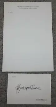 EZRA TAFT BENSON Church Unused LETTERHEAD and Auto Pen SIGNATURE LDS Mormon