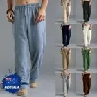 Mens Loose Baggy Harem Pants Beach Yoga Trousers Elastic Waists Hippy Pants AU