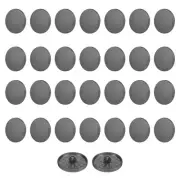 30pcs Metal Round Flat Sewing Buttons 20mm Alloy Button, Black