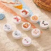Wooden Drawer Knobs with Screws, Animal Pattern Furniture Pulls for Nursery Room, Round Cabinets Knobs Pulls for Kitchen and Closet (9 Pack)