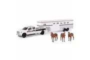 TOMY 1:32 Scale Ford F-350 Pickup Truck with Horse Trailer and Horses