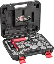 Vigor V1711N Pneumatic Brake Piston Readjusting Tool 23 Piece Set