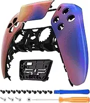 eXtremeRate Purple Red Swirl Touchpad Front Shell Compatible with ps5 Controller BDM-010 BDM-020, DIY Replacement Shell Custom Touch Pad Cover Faceplate Compatible with ps5 Controller