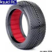 AKA Racing 14013WR 1:8 Buggy Gridiron II tires W/ Red inserts - pair