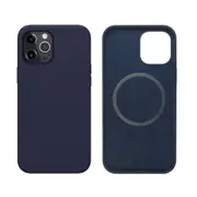 iPhone 12 Pro Max Compatible Case Cover With Liquid Silicone Magnetic Ring With MagSafe Technology-Navy