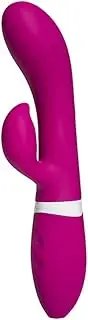 Doc Johnson iVibe Select - iRock - Luxurious Premium Silicone Rabbit-Style Vibrator - Tip Beckons Back and Forward in Come Hither Motion - 7 Powerful Vibration Patterns - USB Rechargeable - Pink