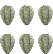 Wasp nest decoy,6 Pack Hanging Wasp Repellent Nests Dark Green Fake Wasp Nest Eco Friendly Imitation Wasp Nest for Home and Garden Outdoors