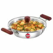 Hawkins Stainless Steel Induction Compatible Deep Fry Pan with Glass Lid 2.5 L