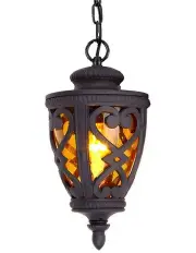 [SOGA] Vintage Lamp 48cm Aluminum Glass Lantern Chandelier for Home Decor