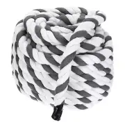 Natural Twisted Cotton Rope 1 Inch x 50 Feet Tug of War Rope, Gray White