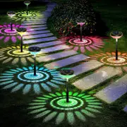 Morakot Bright Solar Pathway Lights 8 Pack,Color Changing+Warm White LED Solar Lights Outdoor,IP67 Waterproof Solar Path Lights,Solar Powered Garde...