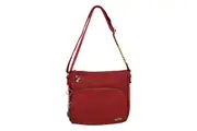 FIB Mens Crossbody Bag Satchel Adjustable Shoulder Strap Travel - Burgundy