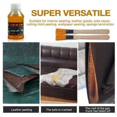 Car Roof Liner Repair Glue 100ml Fast Dry Glue Liquid Fabric Glue W/ 2*brush US
