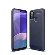 2PCS For Galaxy M30s Brushed Texture Carbon Fiber TPU Case
