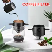 Stainless Steel Coffee Drip Filter Cone Pour Over Dripper Maker Reusable