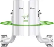 Gigabit Wireless Bridge with Mounts,AdaLov Point to Point/Multipoint WiFi Bridges,Outdoor CPE with 100/1000Mbps LAN Port,5.8G 3KM High Speed Wireless Ethernet Bridge with 16dBi High-Gain Antenna