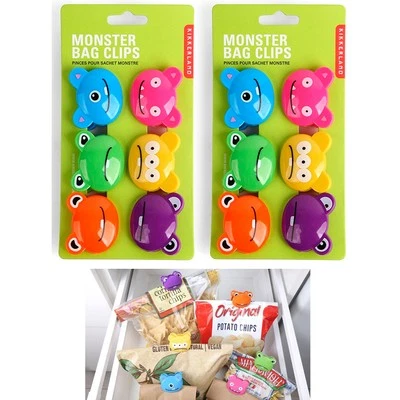 12X Kikkerland Bag Clips Kitchen Chip Snack Food Storage Sealing Multi Purpose