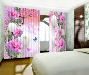 3D Flower Circle 5 Blockout Photo Curtain Print Curtains Drapes Fabric Window AU