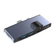 SUR758 USB 3.0 Hub Card Reader 4K HDMI 100Mbps Ethernet LAN Adapter for SD/TF Card Surface Pro 4/5/6