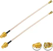 POBADY 2PCS U.FL IPEX to SMA Female Low Loss Coaxial Cable 10" /25CM U.fl/IPEX RG178 RF Coaxial Pigtail Cable for Wireless Routers Mini PCIE Network Cards PCI Wi-Fi WAN Repeater