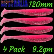 4 x Flathead Soft plastics Lures Paddle Tail Shad Lure 120mm9.2g Snapper Jewfish