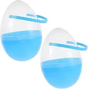 WHAMVOX 2 PC Eggs Clear Eggs Egg Basket Stuffers Jumbo Plastic Eggs Egg Shaped Fillable Ball Egg Case Ornaments Balls Sky-Blue Pp