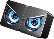 HOMSFOU Desktop Computer Speaker 2 Wireless Speakers Bass Colorful Led Light for Gaming