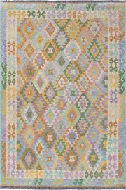 Afghan Kilim Zari Hand Knotted Wool Rug - 255x170cm by Cyrus Rugs